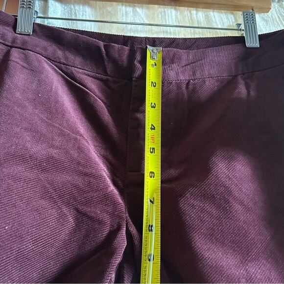 Kut from the Kloth Burgundy Plum Corduroy Cropped Straight Leg Pants NWT Size 10 - Picture 5 of 6